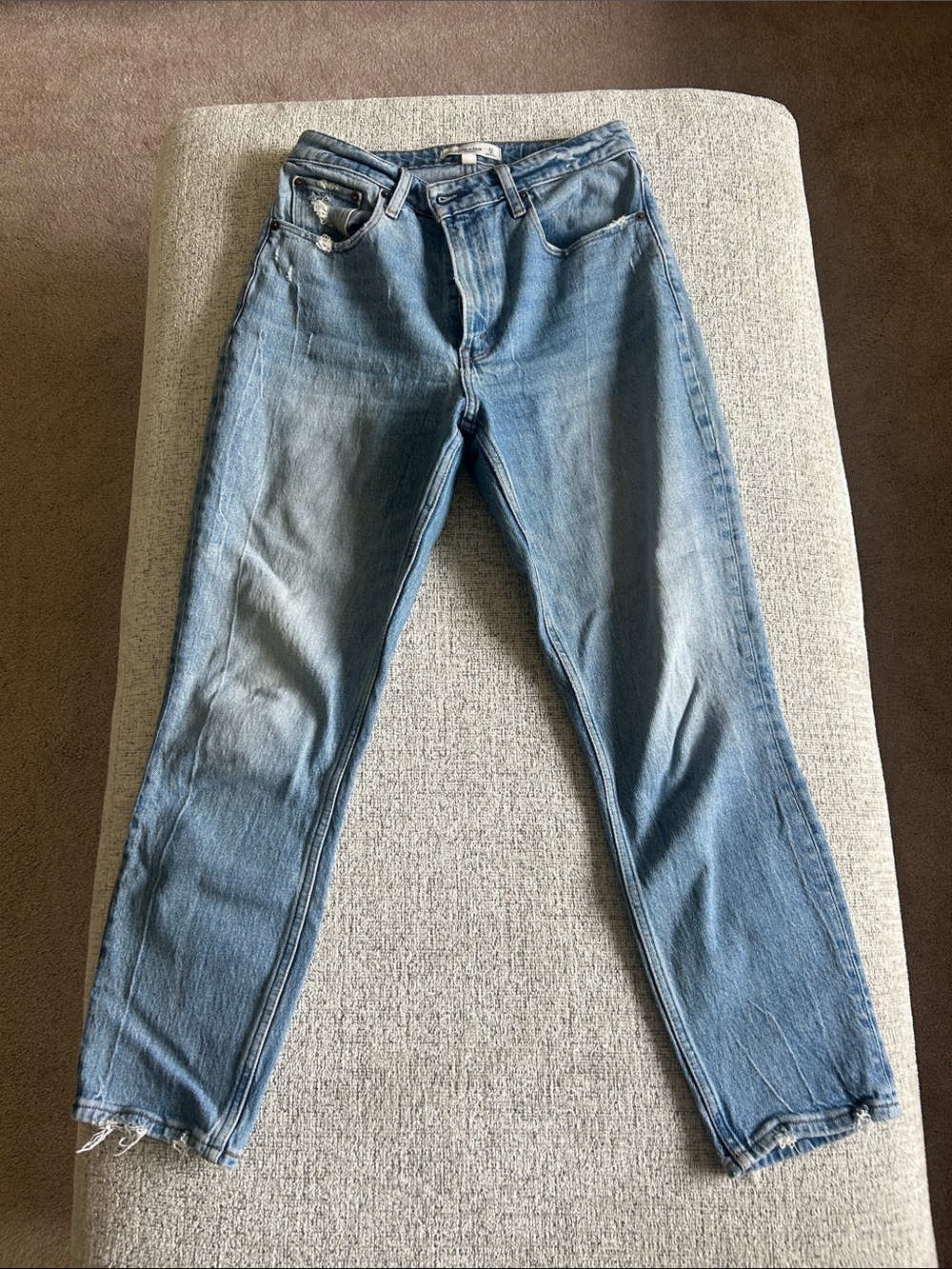 Abercrombie & Fitch Light Blue Curve Love High Rise Mom Jean
